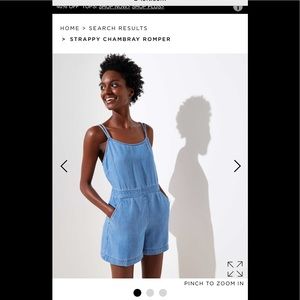 NWT. LOFT  Chambray Romper size 4 PETITE
